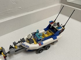 LEGO CITY: Police Patrol (60045) Truck And Boat With Minifigures Almost Complete