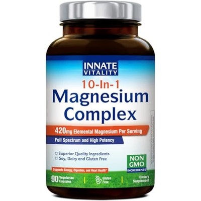 Innate Vitality 10-in-1 Magnesium Complex 960mg 420mg Elemental 90 Vegan Caps