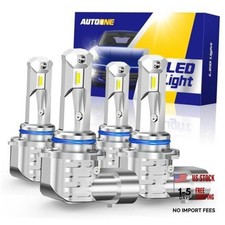 9005 9006 LED Light Bulbs Combo, 600 Super Bright 6000K 9005/HB3 9006/HB4