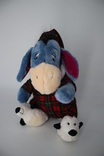 Disney Store Holiday Eeyore Christmas Plush With Plaid Pajamas Detachable Tail