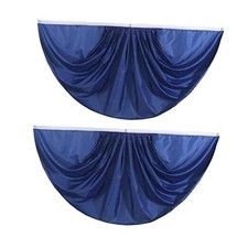 Blue Pure Solid Colour Pleated Fan Flag Bunting 3 x 6 Ft Colour Pleated 2 Pcs