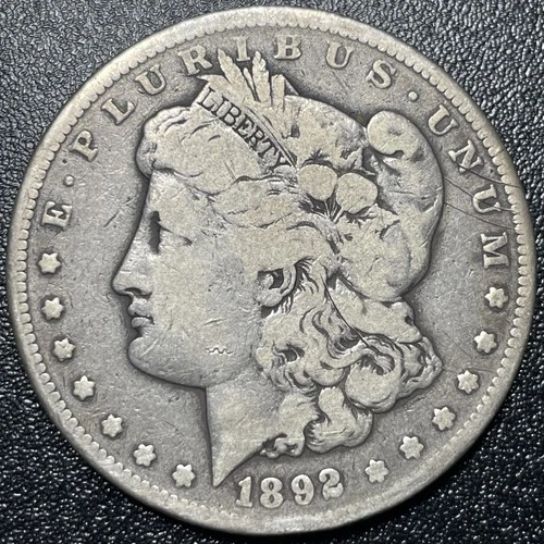 1892 CC Morgan Silver Dollar $1 VG Details Very Good Rare Carson City Mint