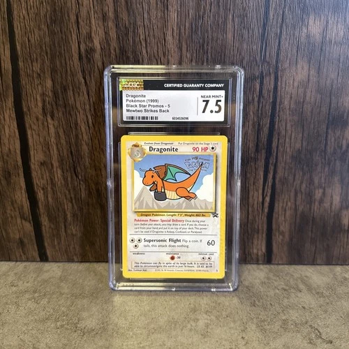 CGC 7.5 Dragonite 1999 Black Star Promo 5 WB Movie Pokemon Card