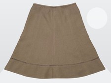 Talbots Petites Women's Tan-Oatmeal-Brown Lace Accent Linen A-Line Skirt Size 6P