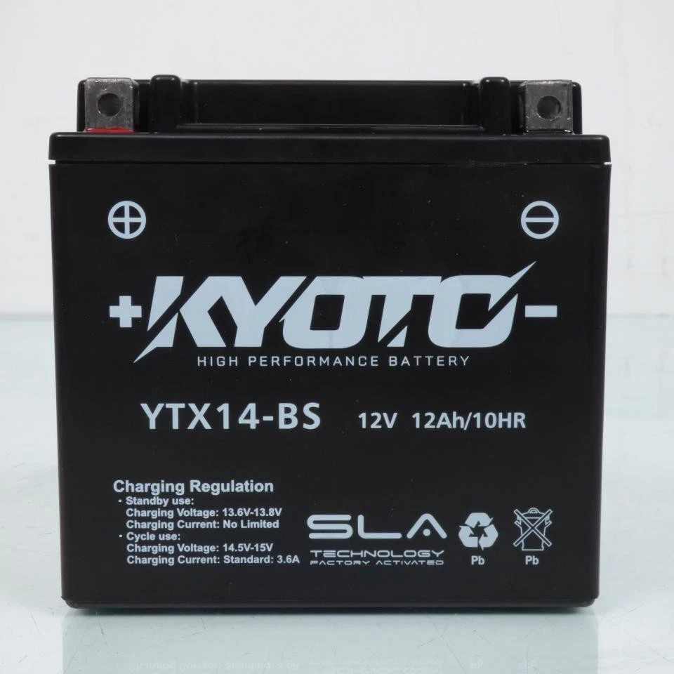 Batterie SLA Kyoto pour Moto Hyosung 125 GT Comet 2004 à 2012 YTX14-BS / 12V - Photo 2/3