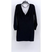 EXPRESS Women's Black Sweetheart Long Sleeve Seamed Mini Dress SZ L