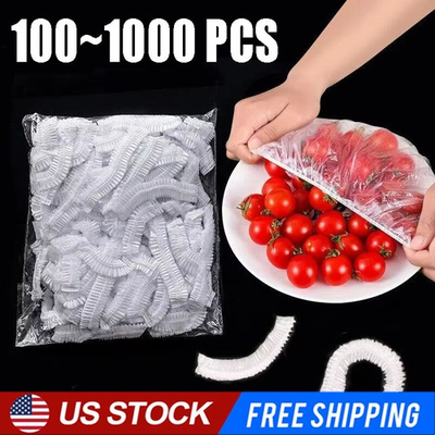 #ad #ad 100 1000Pcs Stretchable Food Covers PE Elastic Bowl Cling Film Storage $4.84