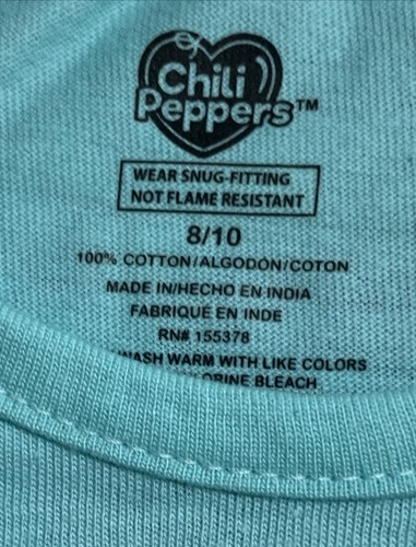 Chili Peppers Cat Print Kids' Pajama Set Cotton Shirt & Pants Girl’s SIZE 8-10 - Picture 3 of 9