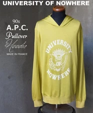 A.P.C. 90S Made In France  Yellow Cotton Nylon Pullover Hoodie Men's tops, popul