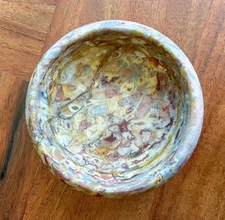 Large pastel cosmic ocean jasper bowl- crystal dish pink, blue, lilac
