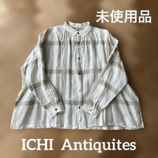 Ichi Antiquites Lattice Check Linen Blend Shirt Free Size Unused From Japan
