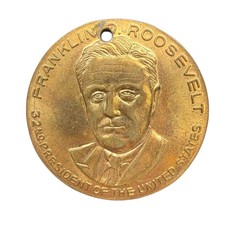 VTG Franklin D. Roosevelt Medal U.S. Capitol Washington DC Bronze Coin 1 1/8 in