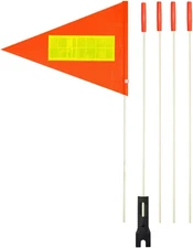 Bike Flag with Pole 6 Feet High Visibility Flags with Heavy Duty Fiberglass Flag