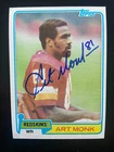 Art Monk Autographed 1981 Topps Football ROOKIE Card #194 Skins Hall of Fame