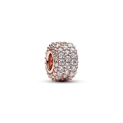 Pandora Charm 782820C01 Funkelndes Dreireihiges Pavé Charm Rosévergoldet