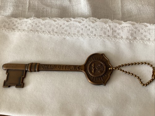 Charlotte NC Key To The City 4” Brass Mayor Phil Van Every “Friendly City”