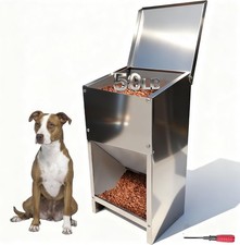 Dog Feeder 25-50Lbs Kibble Large Capacity Stainless Steel Anti-Corrosion Durable