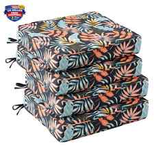 Outdoor Patio Chair Cushions Set of 4 Water Resistant High-Density Foam