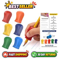 6 Pack Ergonomic Pencil Grippers for Kids  Adults, Improve Handwriting  Com...