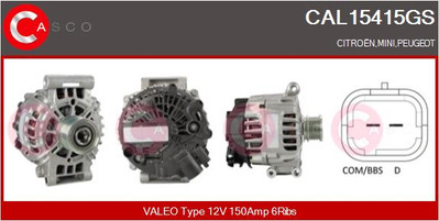 CAL15415GS CASCO Generator für CITROËN,MINI,PEUGEOT