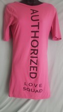 Sexy Pink Women Mini Dress Graphic Love Squad Cut Out Back