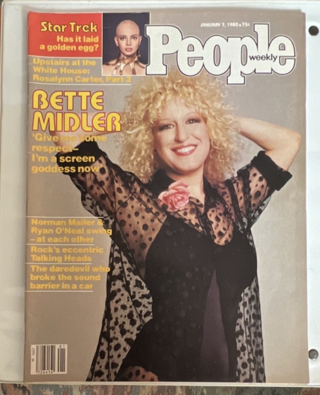 People Weekly Magazine January 7, 1980 Bette Midler Celebrity English