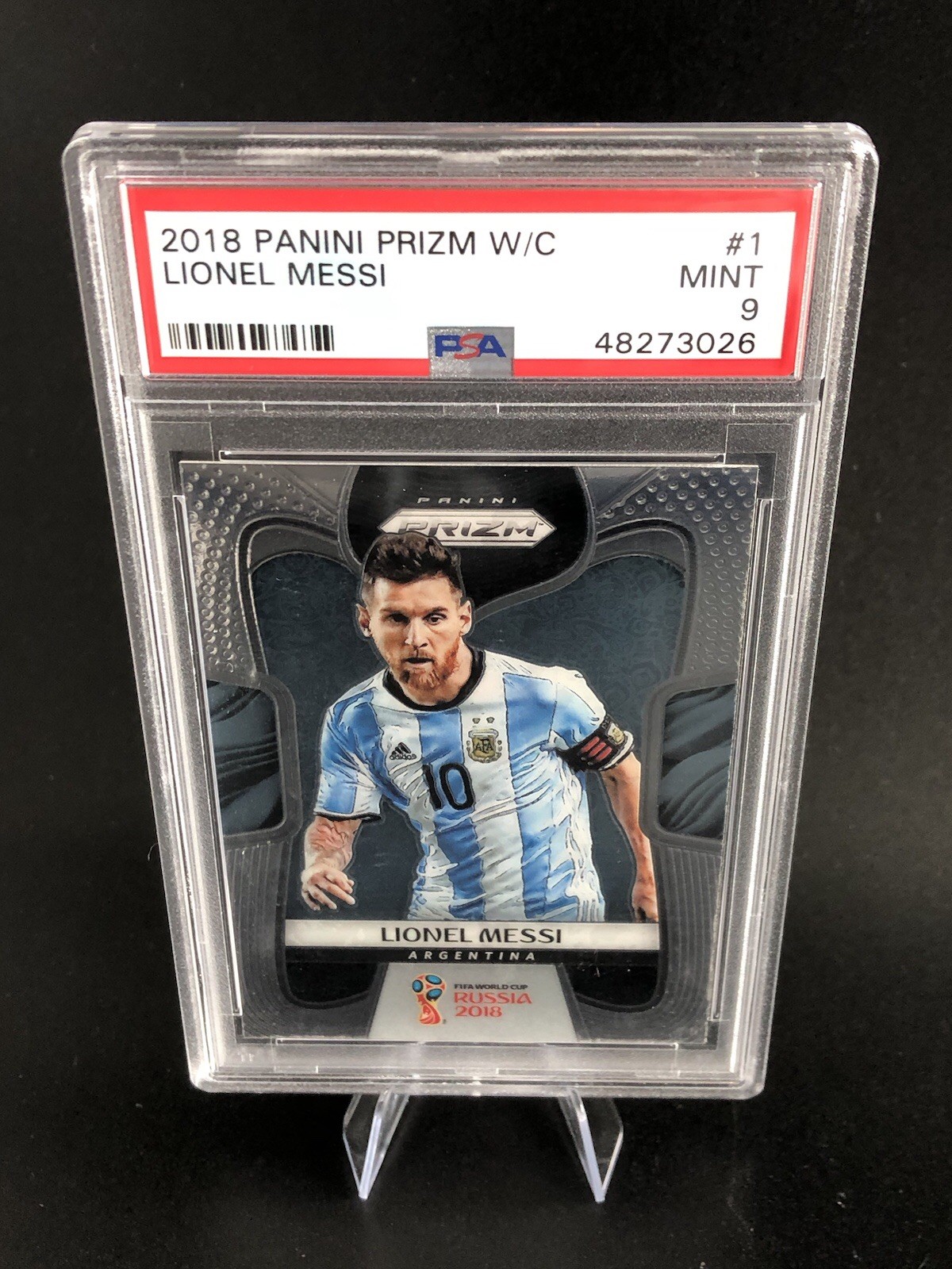 LIONEL MESSI ARGENTINA 2018 PANINI PRIZM W/C WORLD CUP CARD #1 GEM MINT PSA 9 🔥