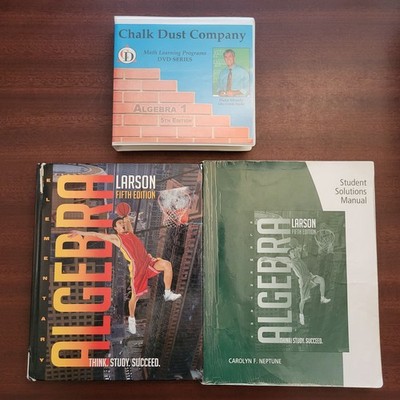 Chalk Dust Algebra 1 Dvds & Larson Algebra Text & Solutions 5th Edition