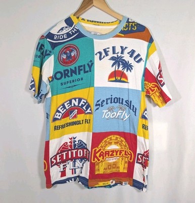 Born Fly Superior Men's Multi Low Riders Short Sleeve T-Shirt L Large
