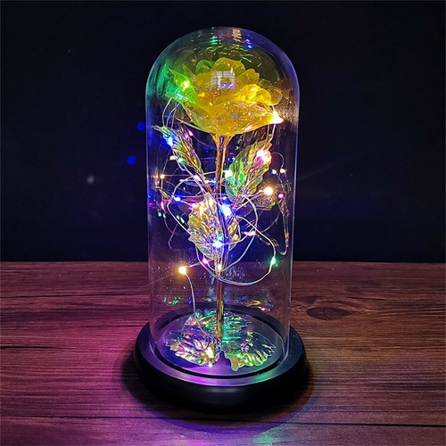 LED Galaxy Forever Rose Flower in Glass Dome Gift for Valentine's Day Friend - Picture 22 of 29
