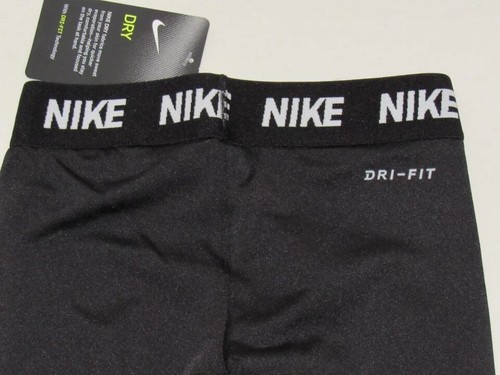 Nike Dri-Fit Kids Girls Black Big Swoosh Logo Athletic Leggings Size 4 New - Picture 6 of 12