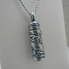 Sterling Silver Celtic Knotwork Keepsake Vial Pendant KEITH JACK 18" Chained