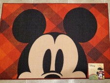 DISNEY MICKEY MOUSE PLAID ACCENT RUG NWT Large 26/38in