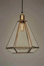 Studio 35 Brass and Iron Pendant Light (Antique Brass, Iron & Clear Glass)