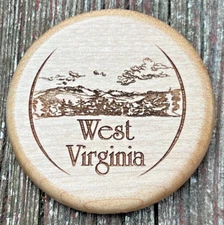 West Virginia Scene Wooden Magnet