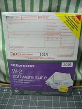 Office Depot W-2 Software Suite 2019 2-Up 6-Part 50 Pk Laser Tax Forms Staple W2