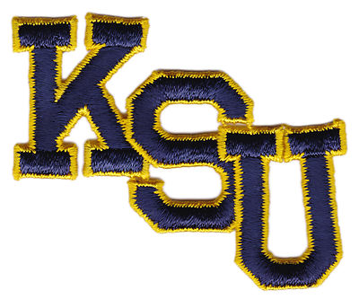 #ad KENT STATE GOLDEN FLASHES NCAA COLLEGE VINTAGE 3quot; INTERLOCKED KSU LETTERS PATCH $6.95