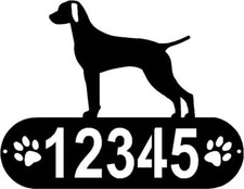 Vizsla Dog PAWS House Address Sign - Made in USA