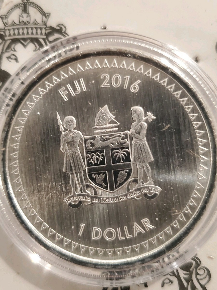 2016 1 oz .999 Fiji Iguana $1 Silver Coin in original