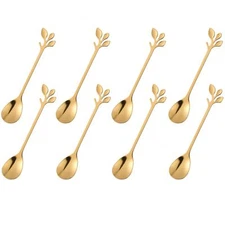 Gold Plated Stainless Steel Mini Coffee Espresso Spoon Tableware Flatware Desse