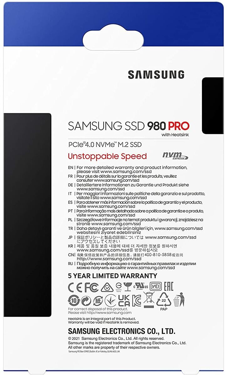 Samsung 980 PRO MZ-V8P1T0CW - SSD - 1 To - PCIe 4.0 x4 (NVMe