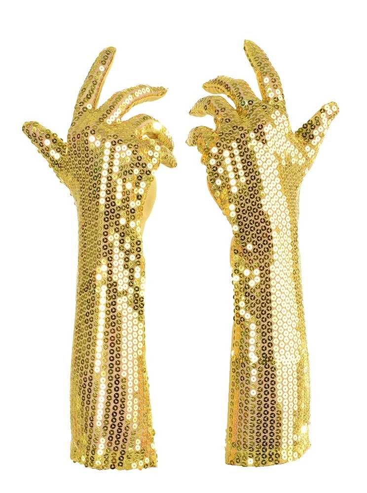 Guantes disfraz de Halloween de lentejuelas