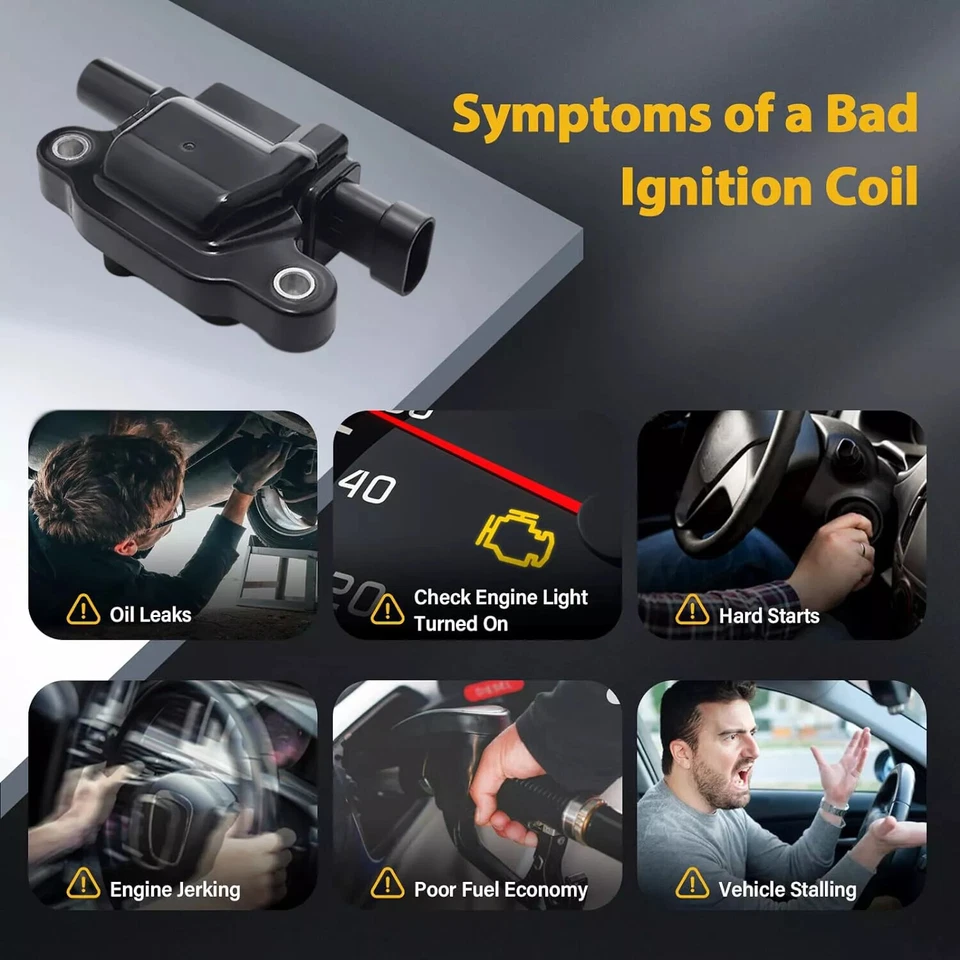 Bobinas de encendido duraderas UF413 de alto rendimiento 8 piezas para GMC Savana 4500 2015 2018 Foto 3 de 4