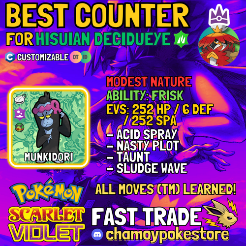 HISUIAN DECIDUEYE Tera Raid Counters ⚡ 6IV BUNDLE ⚡ Pokemon SCARLET and VIOLET - Picture 26 of 31