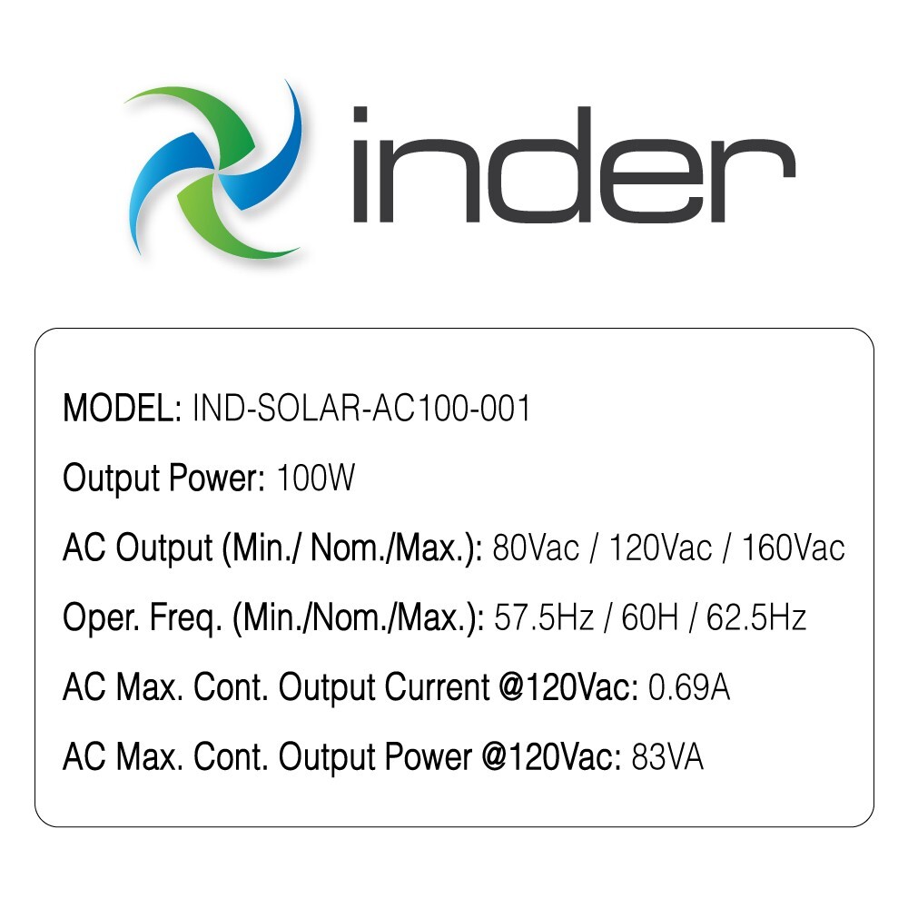 [INDER] Solar Panel Plug and Play: 100W 120V AC with micro inverter Kit ...