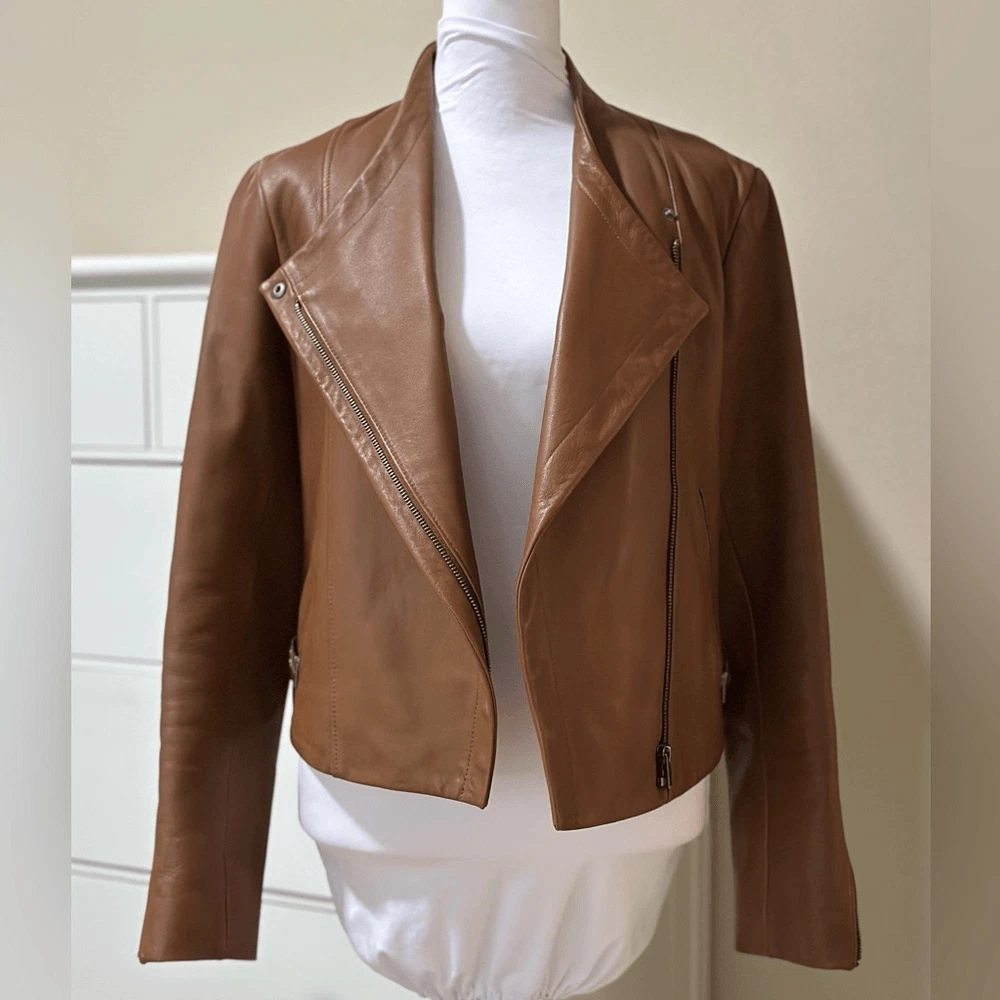 Theory lambskin hotsell leather jacket