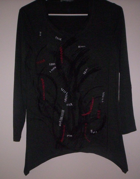 Grey Long Sleeve T-Shirt Top Embroidery Stretch RJWEAR Sz 10 (Small) VGC