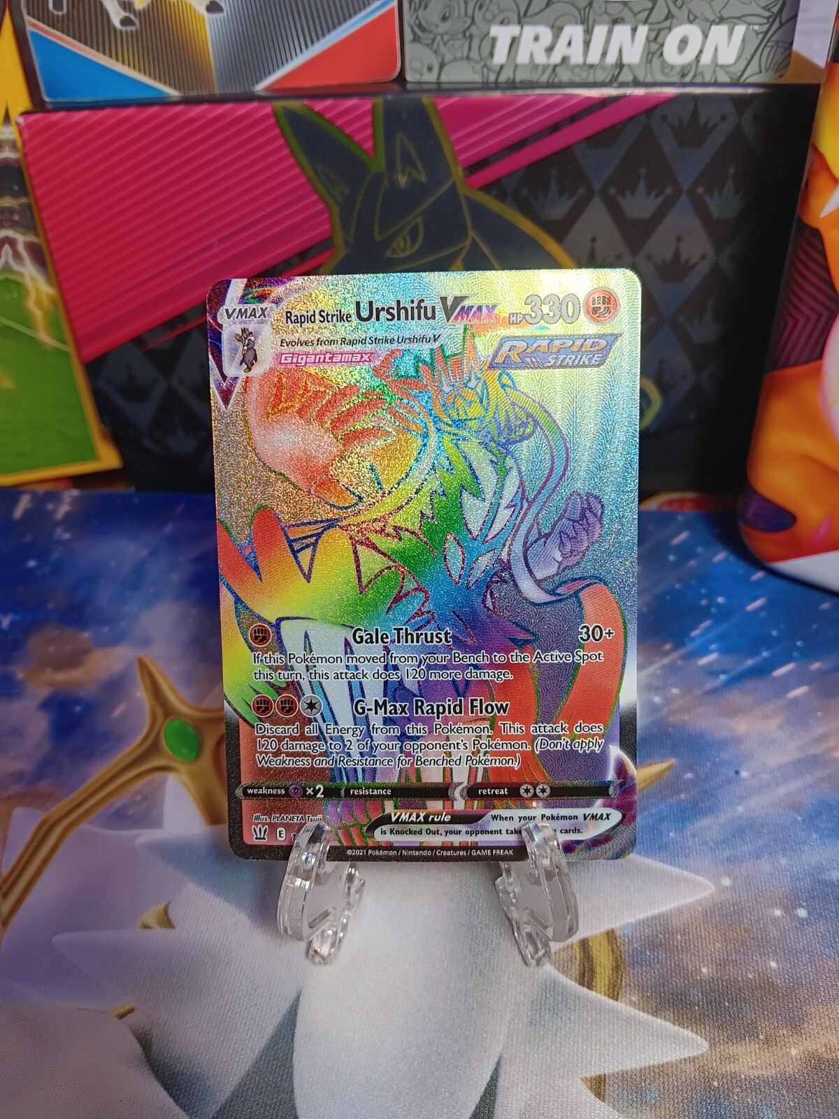 Urshifu Vmax 169/163 Full Art Rainbow Battle Styles Pokemon card NM Rapid Strike