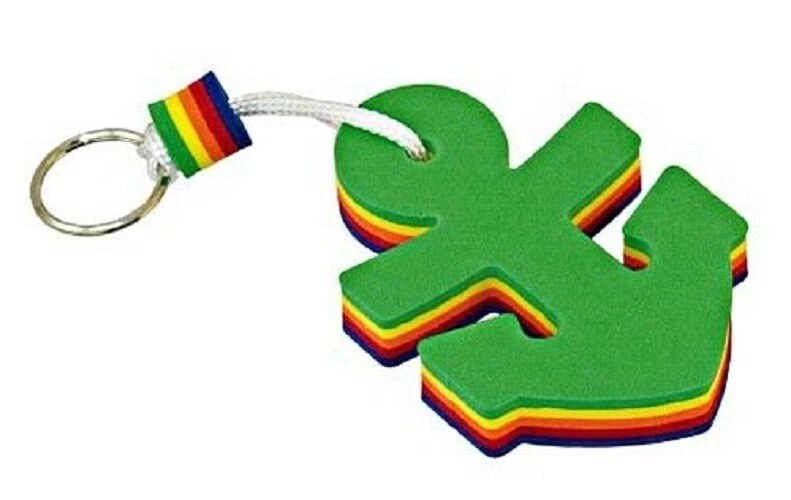 SEILFLECHTER schwimmfähiger martimer Schlüsselanhänger "Anker" bunter Hartschaum