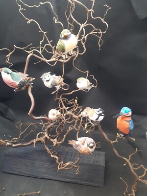 Frühjahrs - Oster- Dekoration Vogel, 8 Vögel  mit Klammer Sortiment 1